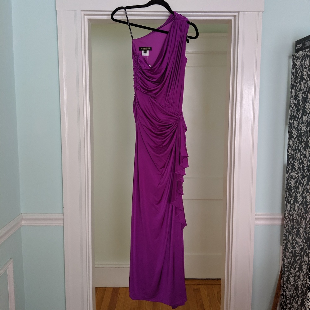 Tadashi Shoji "Viola" purple full length dress